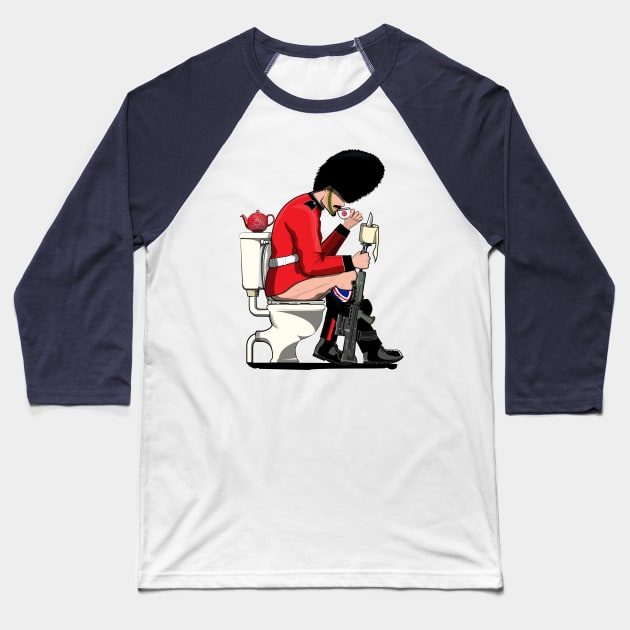 British Soldier on the Toilet Baseball T-Shirt by InTheWashroom